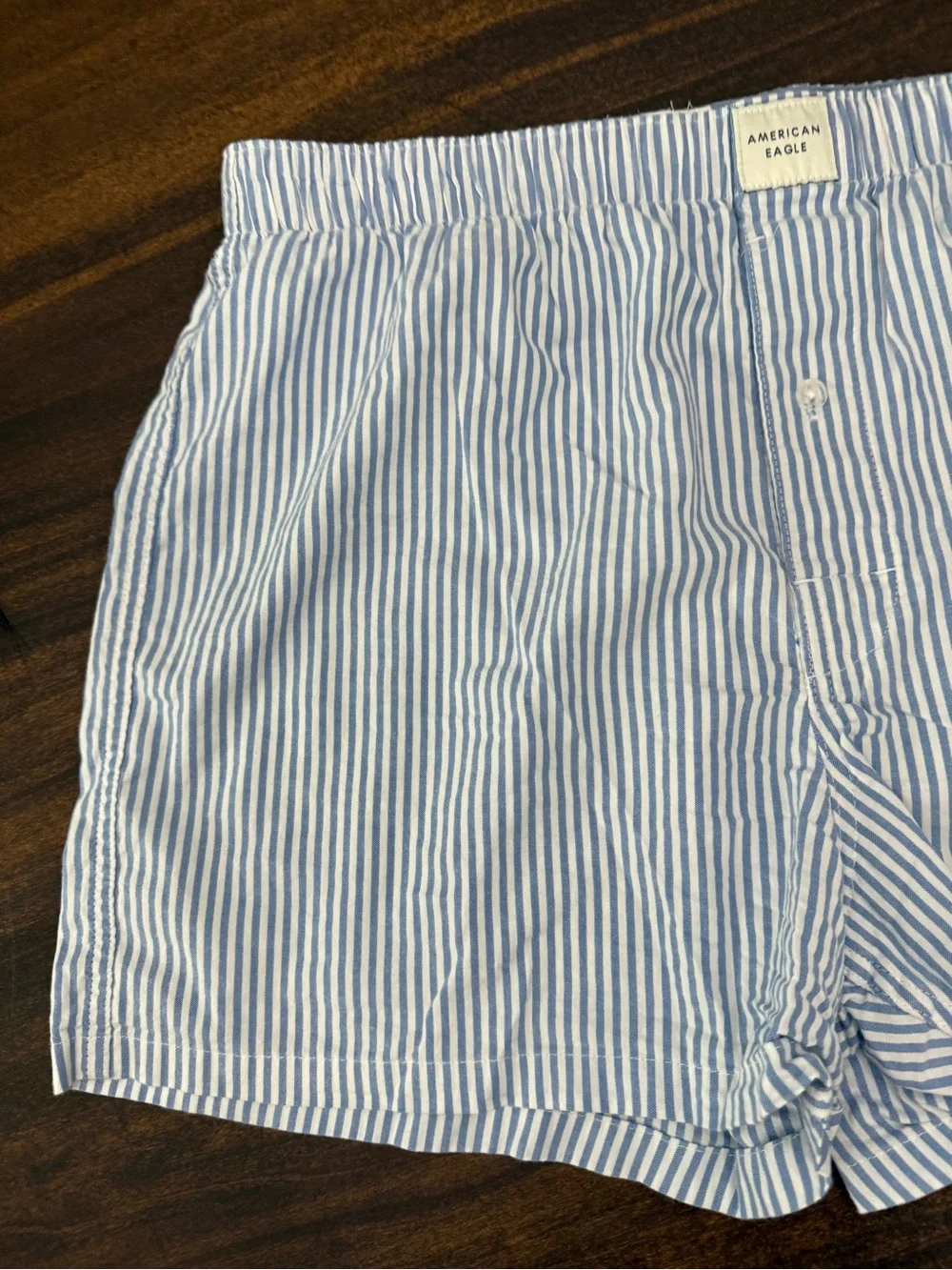 American Eagle Outfitters Light Blue & White Striped Men’s Boxers